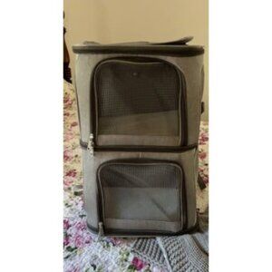 New 2-in-1 Double Pet Carrier Backpack for Small Cats and Dogs
